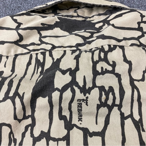 Vintage 80s Camouflage Trebark Camo Brown Hunting Pocket Polo Shirt Men’s Sz XL - Picture 6 of 12